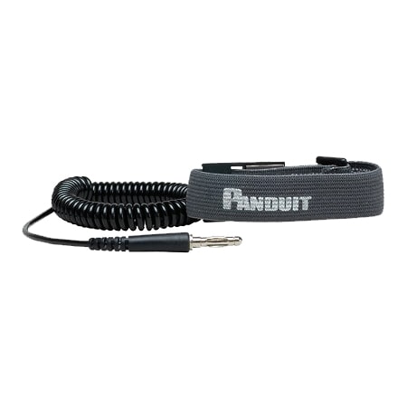 Panduit ADJUSTABLE ESD WRIST STRAP, BLACK WITH 6' COIL CORD, BANANA PLUG RGESDWS